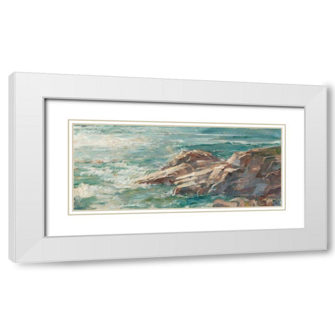 Impasto Ocean View IV White Modern Wood Framed Art Print with Double Matting by Harper, Ethan