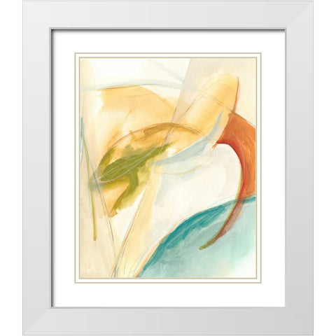 Vertigo II White Modern Wood Framed Art Print with Double Matting by Vess, June Erica