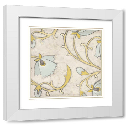 Spa Floral Fresco I White Modern Wood Framed Art Print with Double Matting by Vess, June Erica