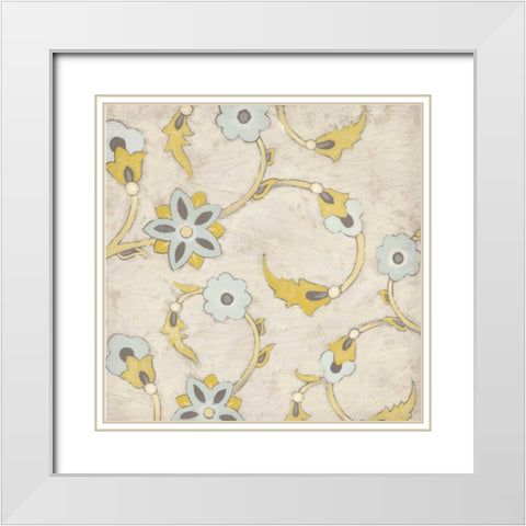 Spa Floral Fresco II White Modern Wood Framed Art Print with Double Matting by Vess, June Erica