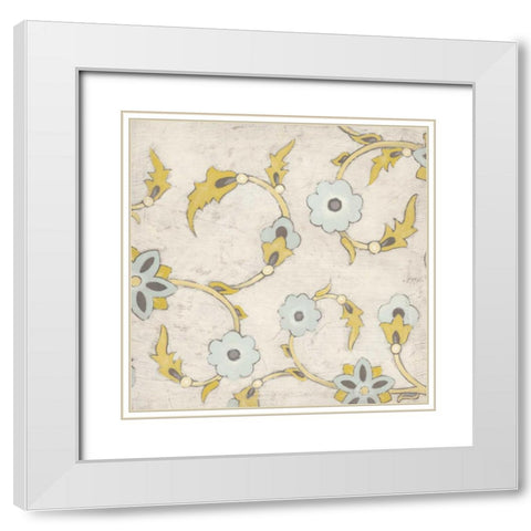 Spa Floral Fresco III White Modern Wood Framed Art Print with Double Matting by Vess, June Erica