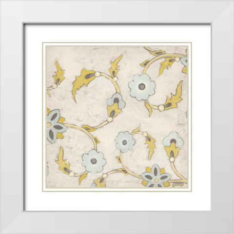 Spa Floral Fresco III White Modern Wood Framed Art Print with Double Matting by Vess, June Erica