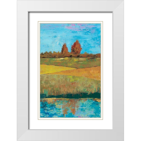 Impressionist Meadow I White Modern Wood Framed Art Print with Double Matting by Altug, Mehmet