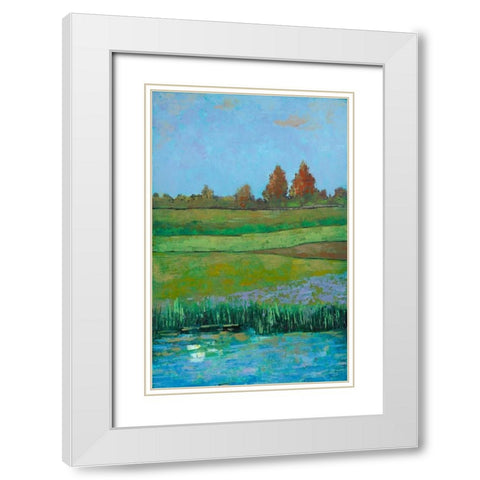 Impressionist Meadow II White Modern Wood Framed Art Print with Double Matting by Altug, Mehmet