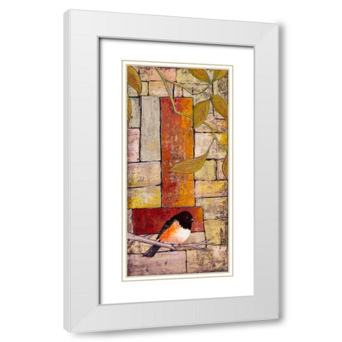 Textured Bird Panel I White Modern Wood Framed Art Print with Double Matting by Altug, Mehmet