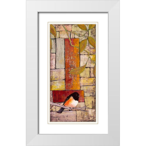 Textured Bird Panel I White Modern Wood Framed Art Print with Double Matting by Altug, Mehmet