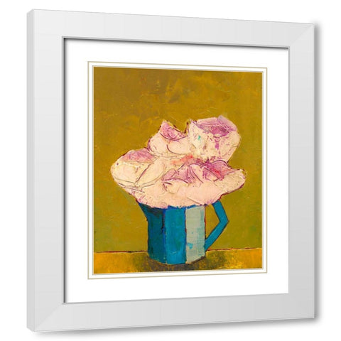 Graphic Vase of Flowers I White Modern Wood Framed Art Print with Double Matting by Altug, Mehmet
