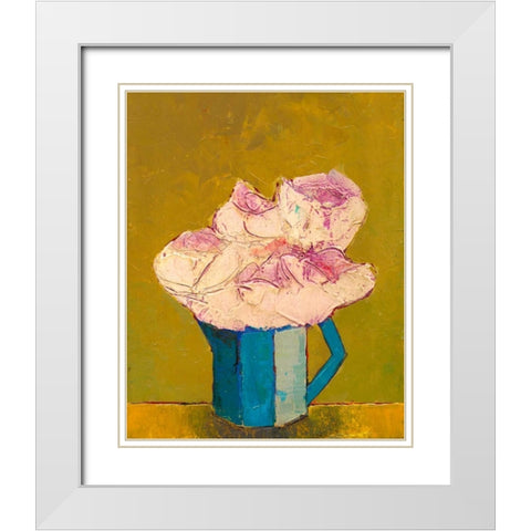 Graphic Vase of Flowers I White Modern Wood Framed Art Print with Double Matting by Altug, Mehmet