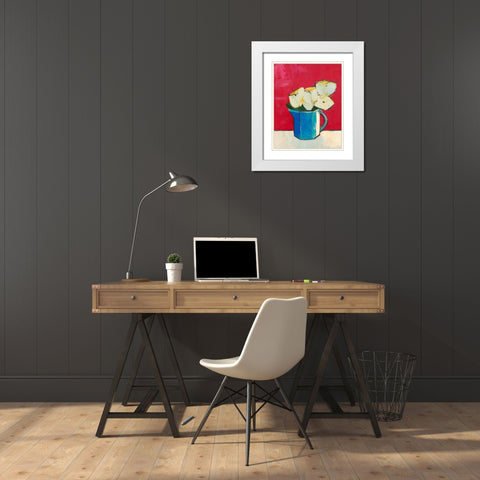 Graphic Vase of Flowers II White Modern Wood Framed Art Print with Double Matting by Altug, Mehmet