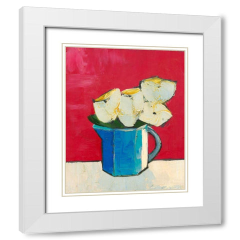 Graphic Vase of Flowers II White Modern Wood Framed Art Print with Double Matting by Altug, Mehmet