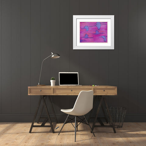 Flying Silhouettes I White Modern Wood Framed Art Print with Double Matting by Altug, Mehmet