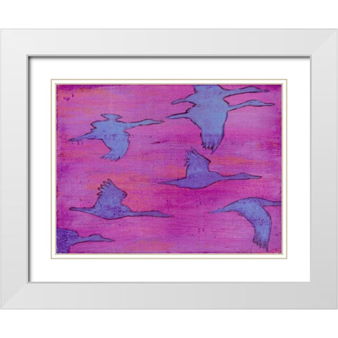 Flying Silhouettes I White Modern Wood Framed Art Print with Double Matting by Altug, Mehmet