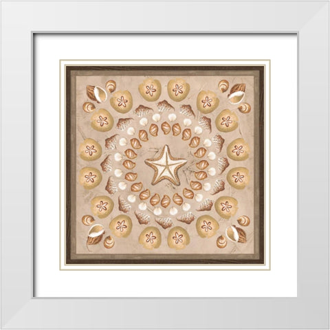 La Mer Medallions I White Modern Wood Framed Art Print with Double Matting by Vess, June Erica
