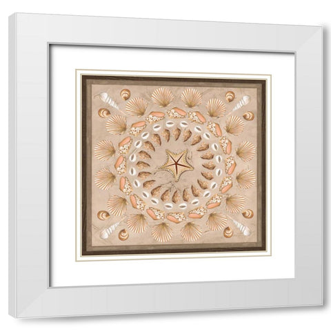 La Mer Medallions II White Modern Wood Framed Art Print with Double Matting by Vess, June Erica