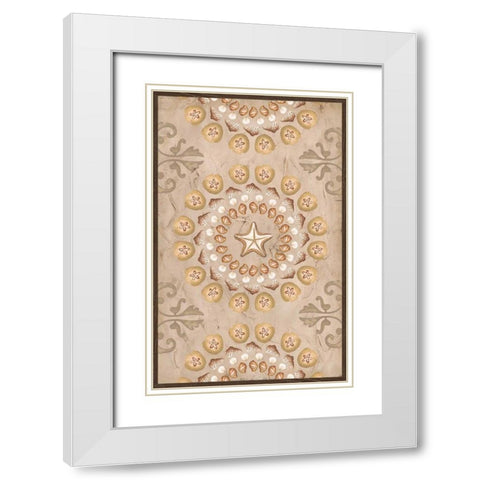 La Mer Medallions V White Modern Wood Framed Art Print with Double Matting by Vess, June Erica