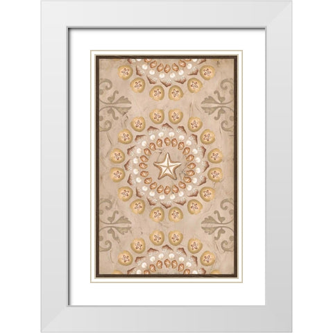 La Mer Medallions V White Modern Wood Framed Art Print with Double Matting by Vess, June Erica