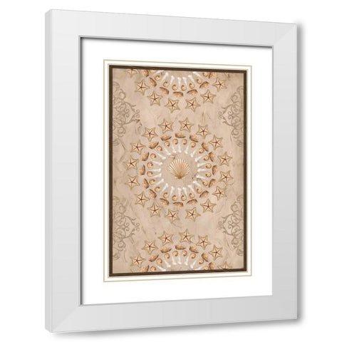 La Mer Medallions VI White Modern Wood Framed Art Print with Double Matting by Vess, June Erica