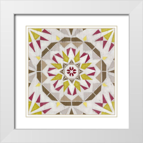 Driftwood Mandala II White Modern Wood Framed Art Print with Double Matting by Vess, June Erica