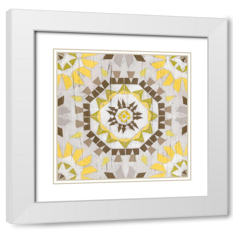 Driftwood Mandala IV White Modern Wood Framed Art Print with Double Matting by Vess, June Erica