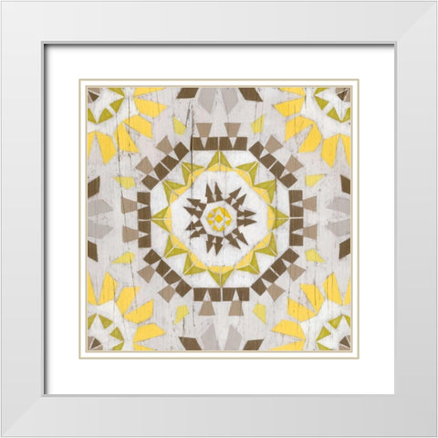 Driftwood Mandala IV White Modern Wood Framed Art Print with Double Matting by Vess, June Erica