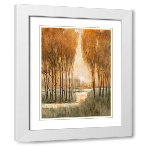 Golden Forest I White Modern Wood Framed Art Print with Double Matting by OToole, Tim