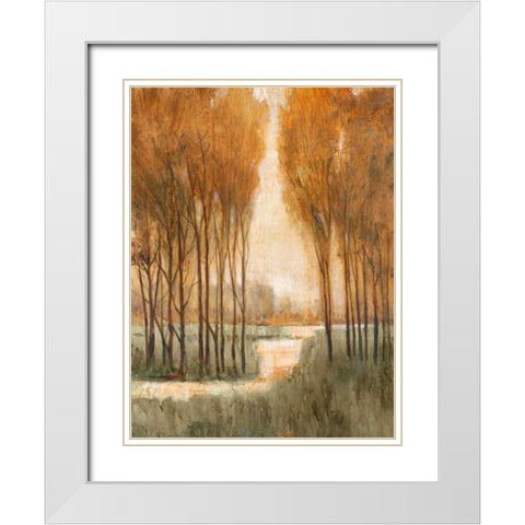 Golden Forest I White Modern Wood Framed Art Print with Double Matting by OToole, Tim