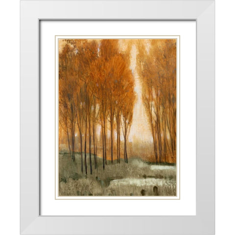 Golden Forest II White Modern Wood Framed Art Print with Double Matting by OToole, Tim