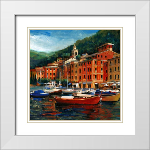 Italian Village I White Modern Wood Framed Art Print with Double Matting by OToole, Tim