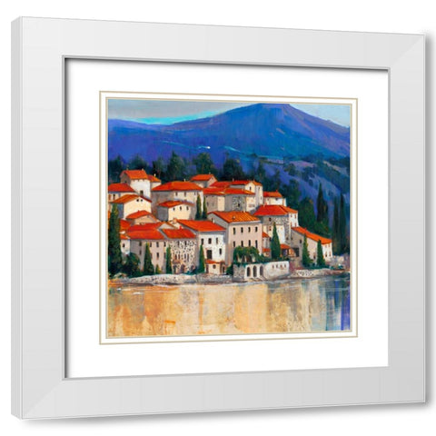 Italian Village II White Modern Wood Framed Art Print with Double Matting by OToole, Tim