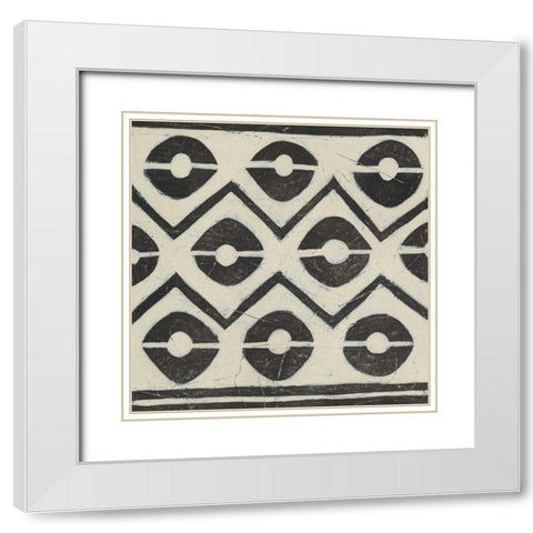 Tribal Patterns IV White Modern Wood Framed Art Print with Double Matting by Vess, June Erica