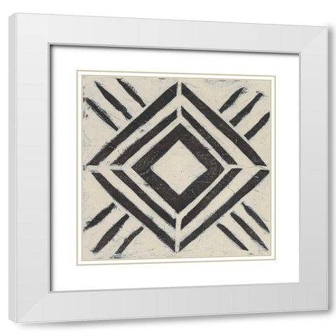 Tribal Patterns V White Modern Wood Framed Art Print with Double Matting by Vess, June Erica