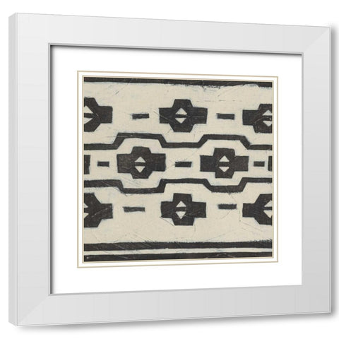 Tribal Patterns VI White Modern Wood Framed Art Print with Double Matting by Vess, June Erica