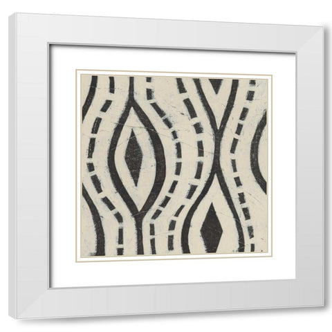 Tribal Patterns VIII White Modern Wood Framed Art Print with Double Matting by Vess, June Erica