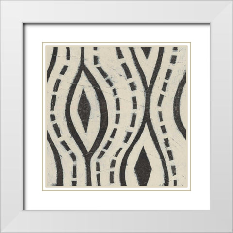 Tribal Patterns VIII White Modern Wood Framed Art Print with Double Matting by Vess, June Erica