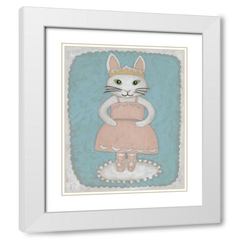 Ballerina Animal II White Modern Wood Framed Art Print with Double Matting by Zarris, Chariklia