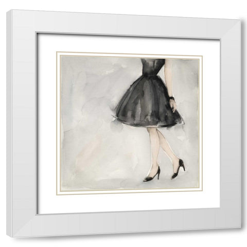 Little Black Dress II White Modern Wood Framed Art Print with Double Matting by Meagher, Megan