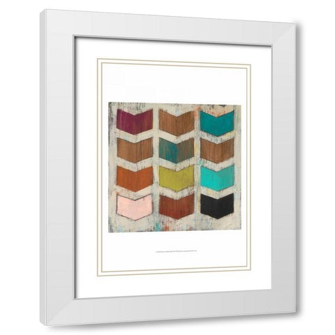 Chevron Matrix III White Modern Wood Framed Art Print with Double Matting by Vess, June Erica