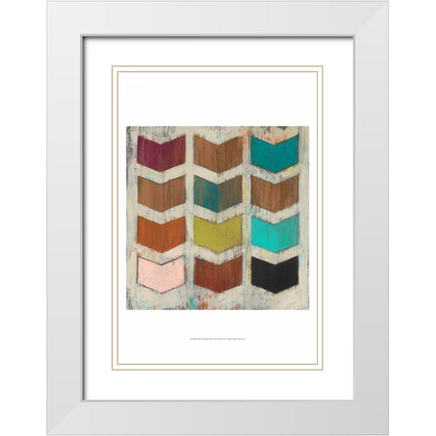Chevron Matrix III White Modern Wood Framed Art Print with Double Matting by Vess, June Erica