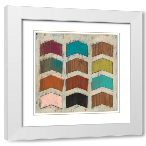 Chevron Matrix IV White Modern Wood Framed Art Print with Double Matting by Vess, June Erica