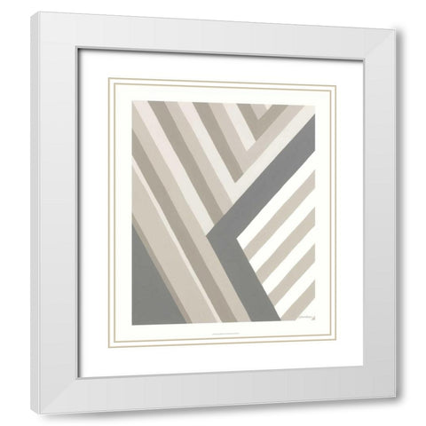 Neutral Rhythm I White Modern Wood Framed Art Print with Double Matting by Lam, Venna