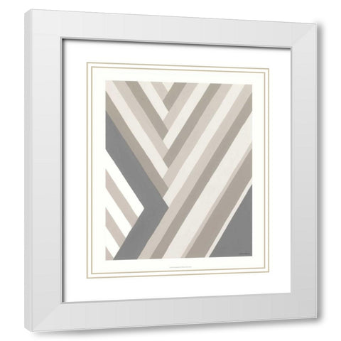 Neutral Rhythm II White Modern Wood Framed Art Print with Double Matting by Lam, Venna
