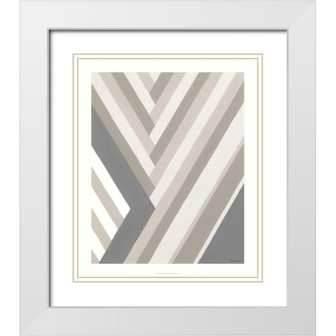 Neutral Rhythm II White Modern Wood Framed Art Print with Double Matting by Lam, Venna