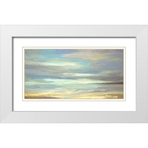 Golden Beach White Modern Wood Framed Art Print with Double Matting by Finch, Sheila