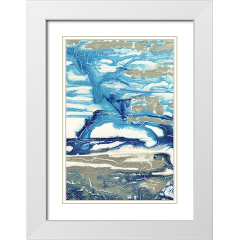 Glacial Stream II White Modern Wood Framed Art Print with Double Matting by Lam, Vanna