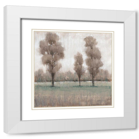 Shimmering Trees I White Modern Wood Framed Art Print with Double Matting by OToole, Tim