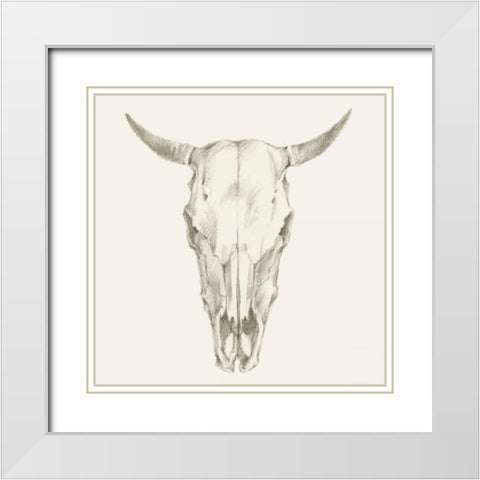Western Skull Mount I White Modern Wood Framed Art Print with Double Matting by Harper, Ethan