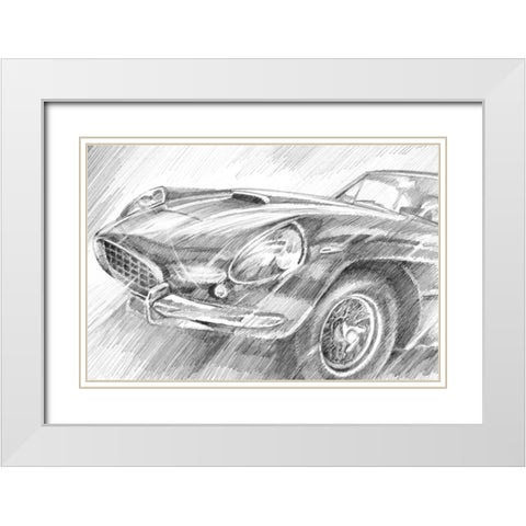 Sports Car Study II White Modern Wood Framed Art Print with Double Matting by Harper, Ethan
