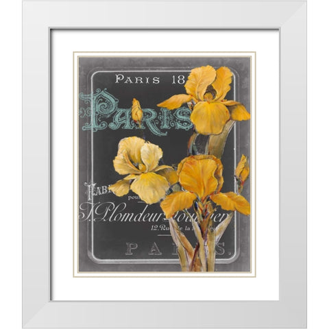 Chalkboard Paris IV White Modern Wood Framed Art Print with Double Matting by Studio W