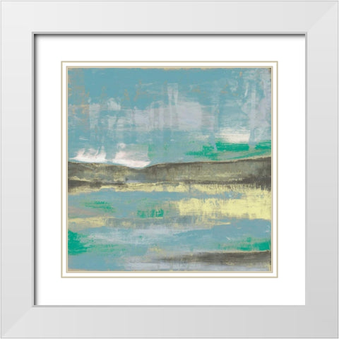 Cool Horizon III White Modern Wood Framed Art Print with Double Matting by Goldberger, Jennifer