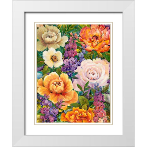 Flower Bouquet I White Modern Wood Framed Art Print with Double Matting by OToole, Tim